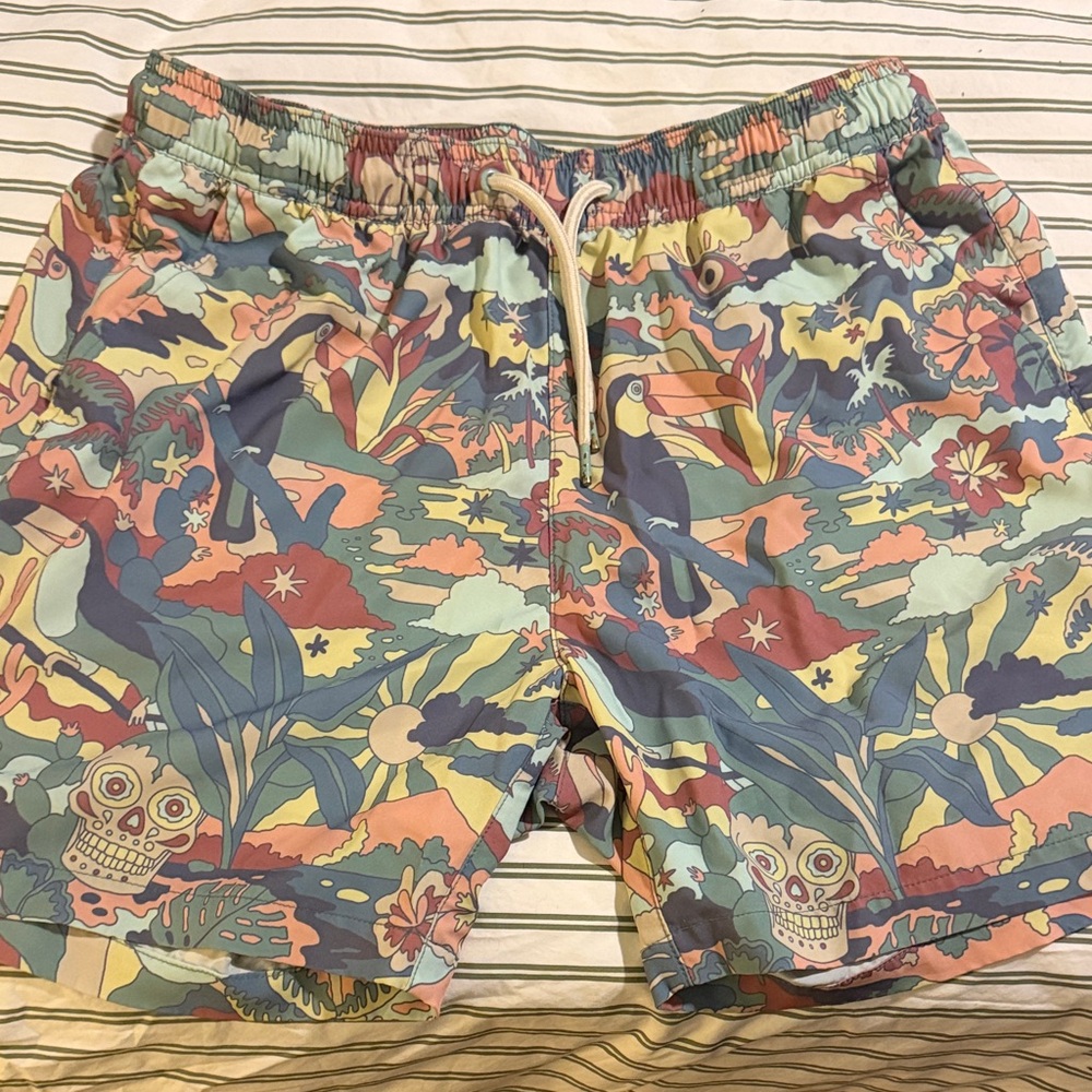 Marine Layer Tropical Print Athletic Shorts - Pastel Multicolor